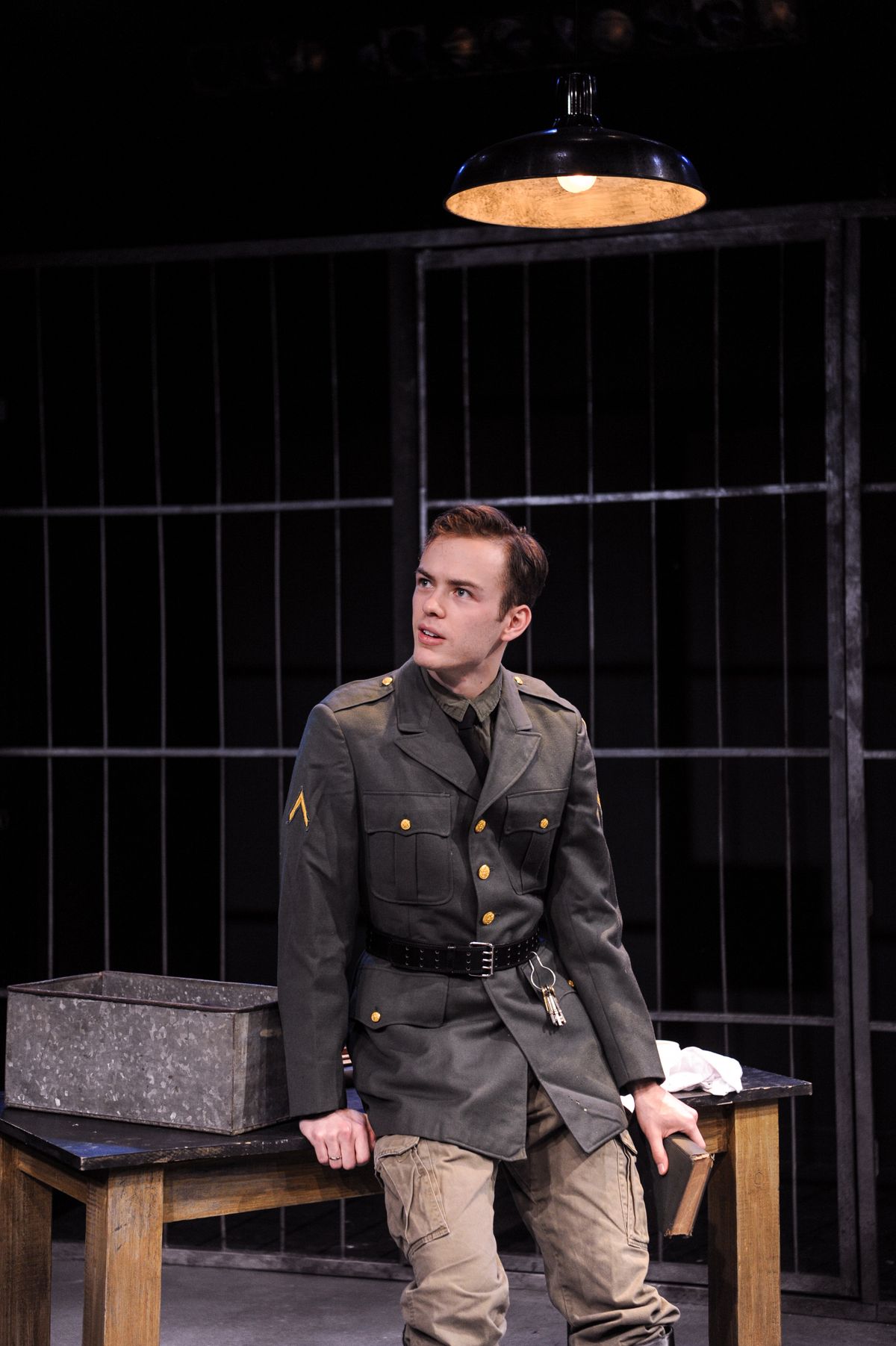 Karl Frick (Brett Temple) with Hannah Stern (Giuliana Carr) in Mrs. Stern Wanders the Prussian State Library at Luna Stage - photo by Kate Albright Montclair Local Karl Frick (Brett Temple) with Hannah Stern (Giuliana Carr) in Mrs. Stern Wanders the Prussian State Library at Luna Stage - photo by Kate Albright Montclair Local