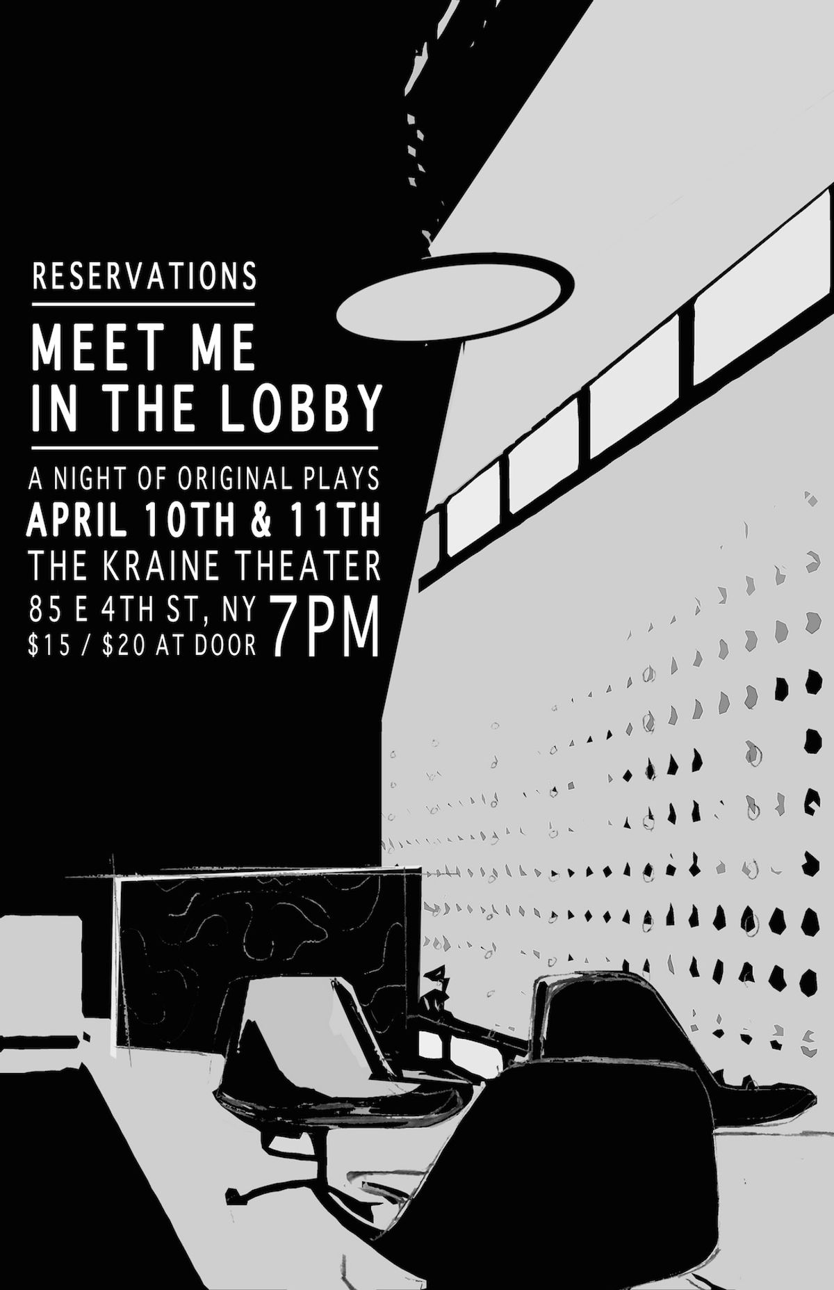 Poster for "Reservations: Meet Me in the Lobby" copyright 2293 Productions Poster for "Reservations: Meet Me in the Lobby" copyright 2293 Productions