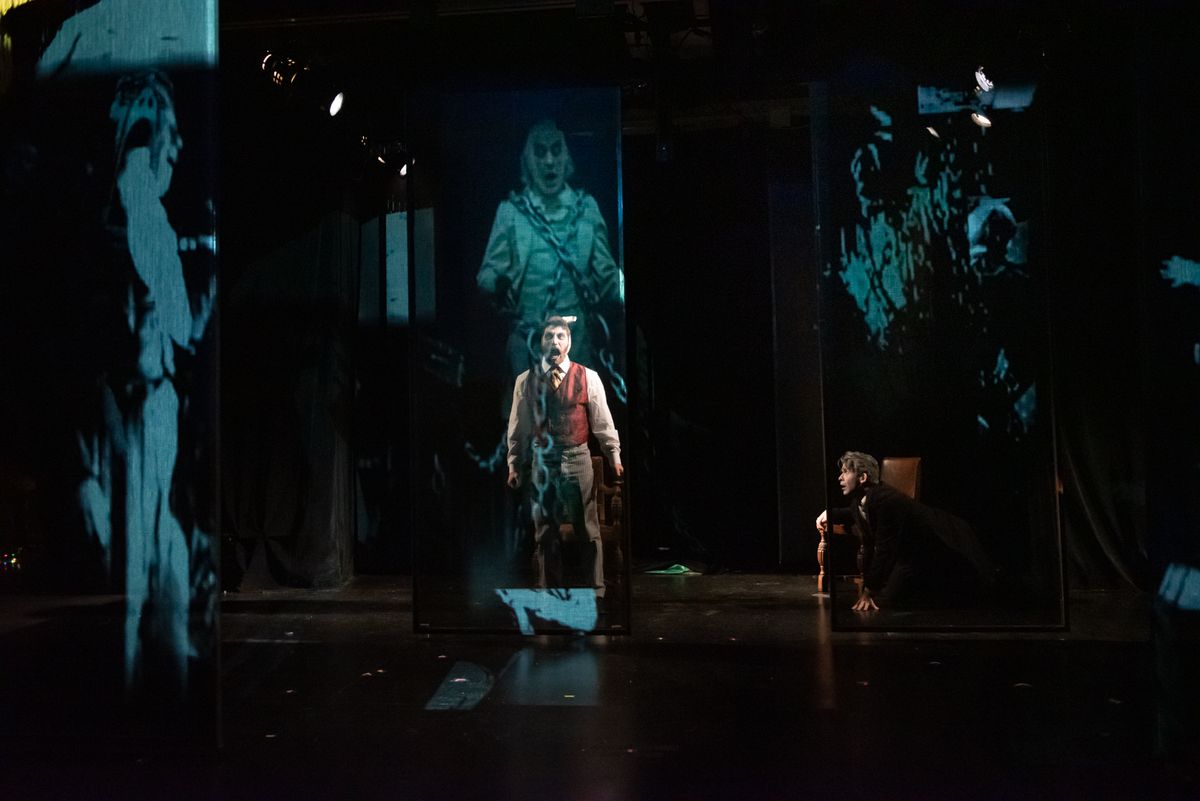 Zachary Eisenstat in Reid Farrington's A Christmas Carol at Art House Productions. Photo by Miguel Aviles Zachary Eisenstat in Reid Farrington's A Christmas Carol at Art House Productions. Photo by Miguel Aviles