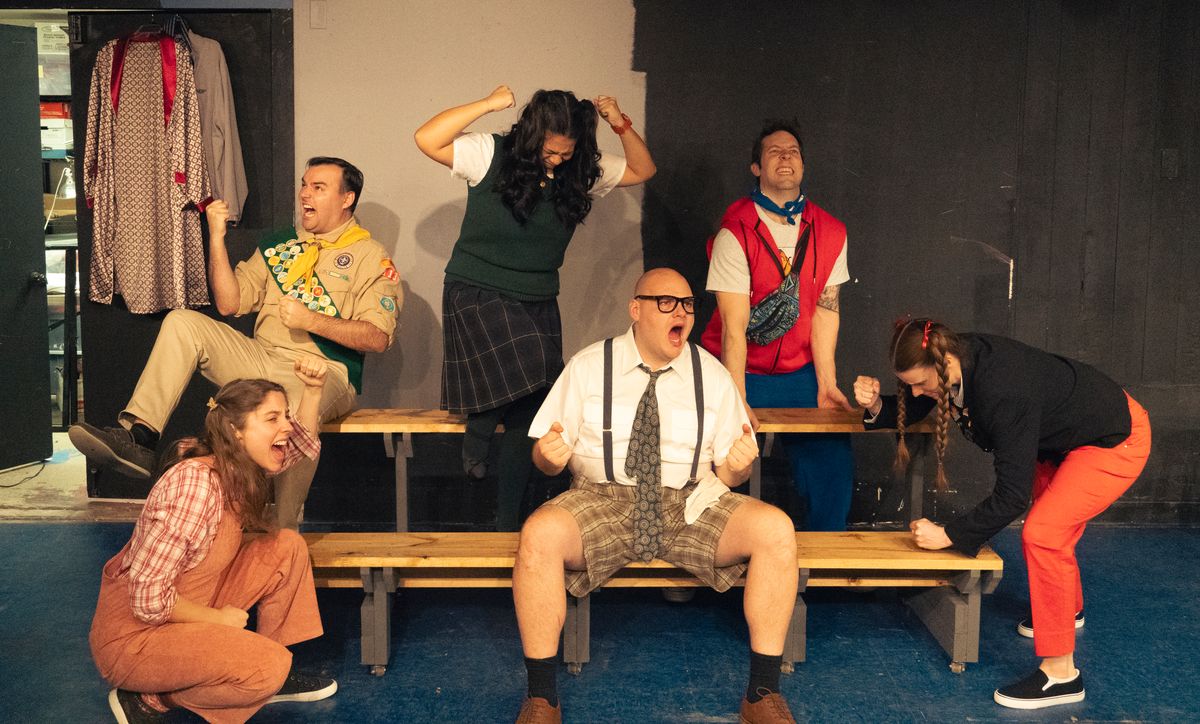 Curtain Call''''''''s cast of The 25th Annual Putnam County Spelling Bee in rehearsal.
