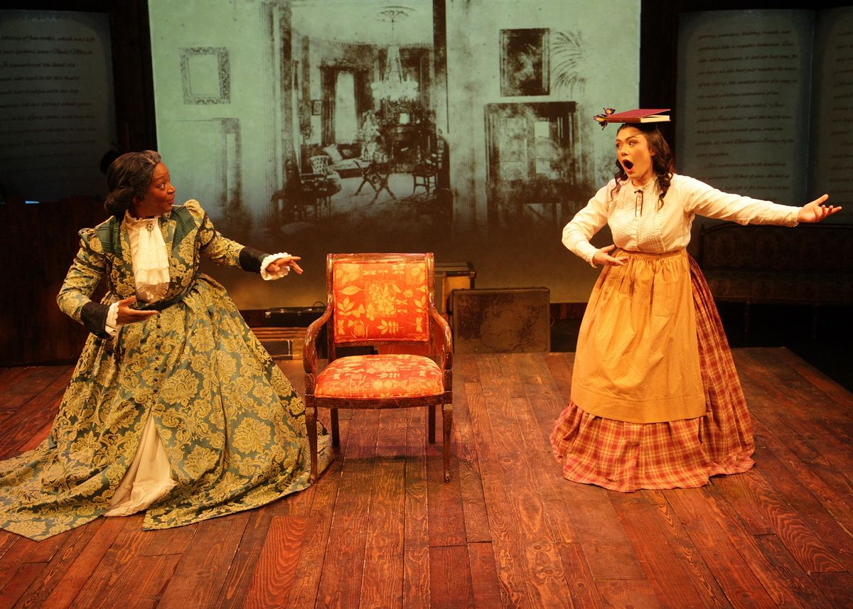 Jennifer Sparks as Aunt March and Sarah Pierce as Jo March Chance Theater's production of "Little Women - The Broadway Musical" is playing November 25 - December 23, 2022 at Bette Aitken theater arts Center on the Cripe Stage. Music by Jason Howland; Lyrics by Mindi Dickstein; Book by Allan Knee. Based on the novel by Louisa May Alcott. Directed by Casey Long, Music Direction by Gabrielle Maldonado.
