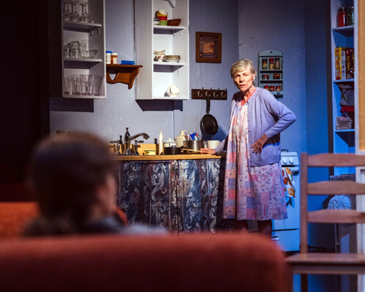 'night, Mother by Marsha Norman at Spotlighters Theatre, directed by Suzanne Beal.
Valerie Lash as Thelma (Mama) and Erin Klarner as Jesse
Set Design/Scenic Art at Alan Zemla
Costumes by Rachel Smith
Properties by Melissa Banister
Lighting by Fuzz Roark
Stage Managed by Thom Buckley