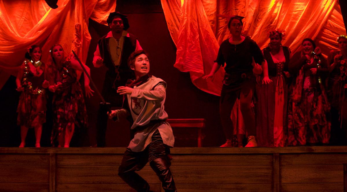 Sammy Huh and the company of Oberon 
Photo by Angelisa Gillyard