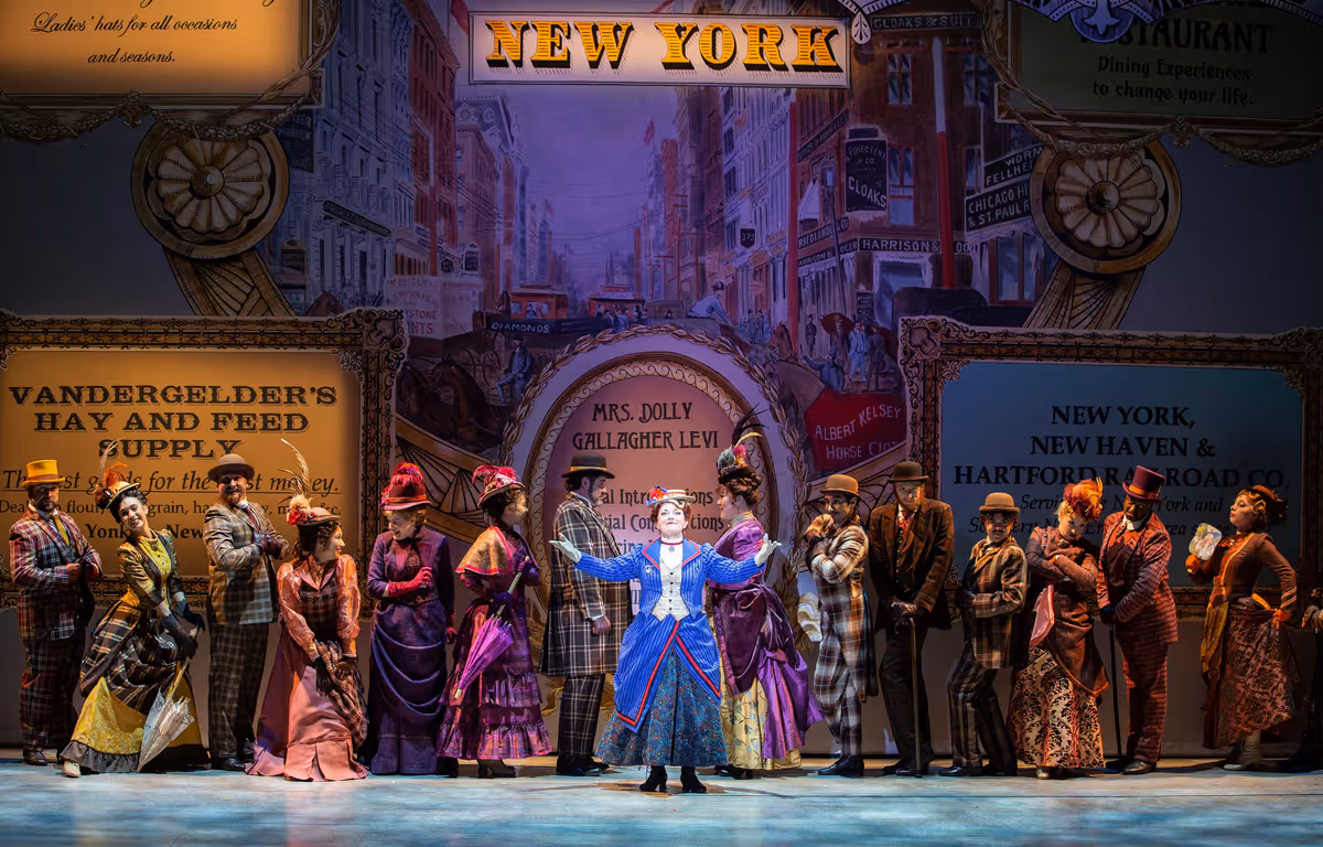 Bobbi Kotula and the cast of Hello, Dolly! at Village Theatre. Photo by Angela Sterling (2023). Bobbi Kotula and the cast of Hello, Dolly! at Village Theatre. Photo by Angela Sterling (2023).