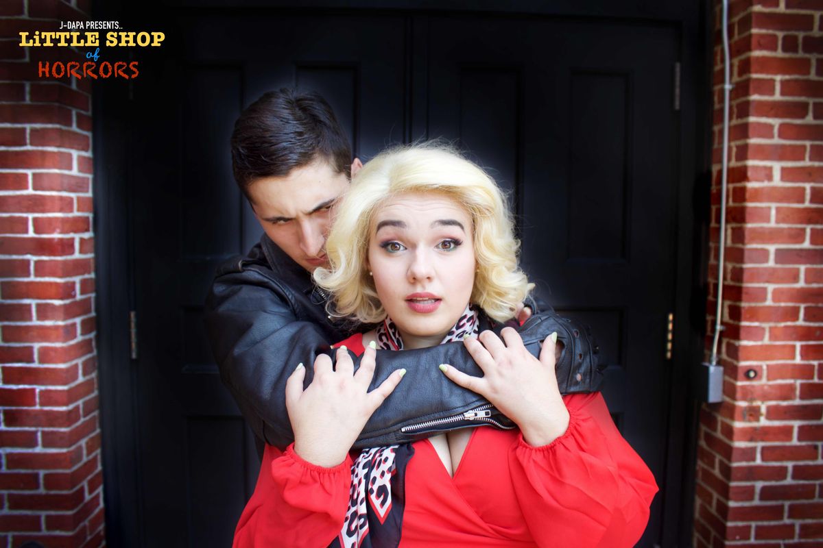 ?He?s a rebel, Mr. Mushnik. But he makes good money. And besides, he?s the only fella I?ve got.?    Kaine Young as Orin Scrivello & Jenny Cayer as Audrey. Photo credit to Shania Fenton.