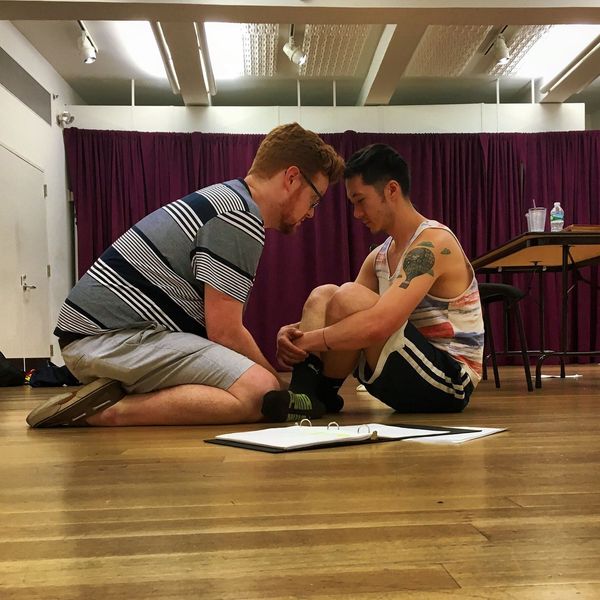 Dillon Heape and Chris Ignacio in The Modern Homosexual's Christmas Registry part of CUQT. 1