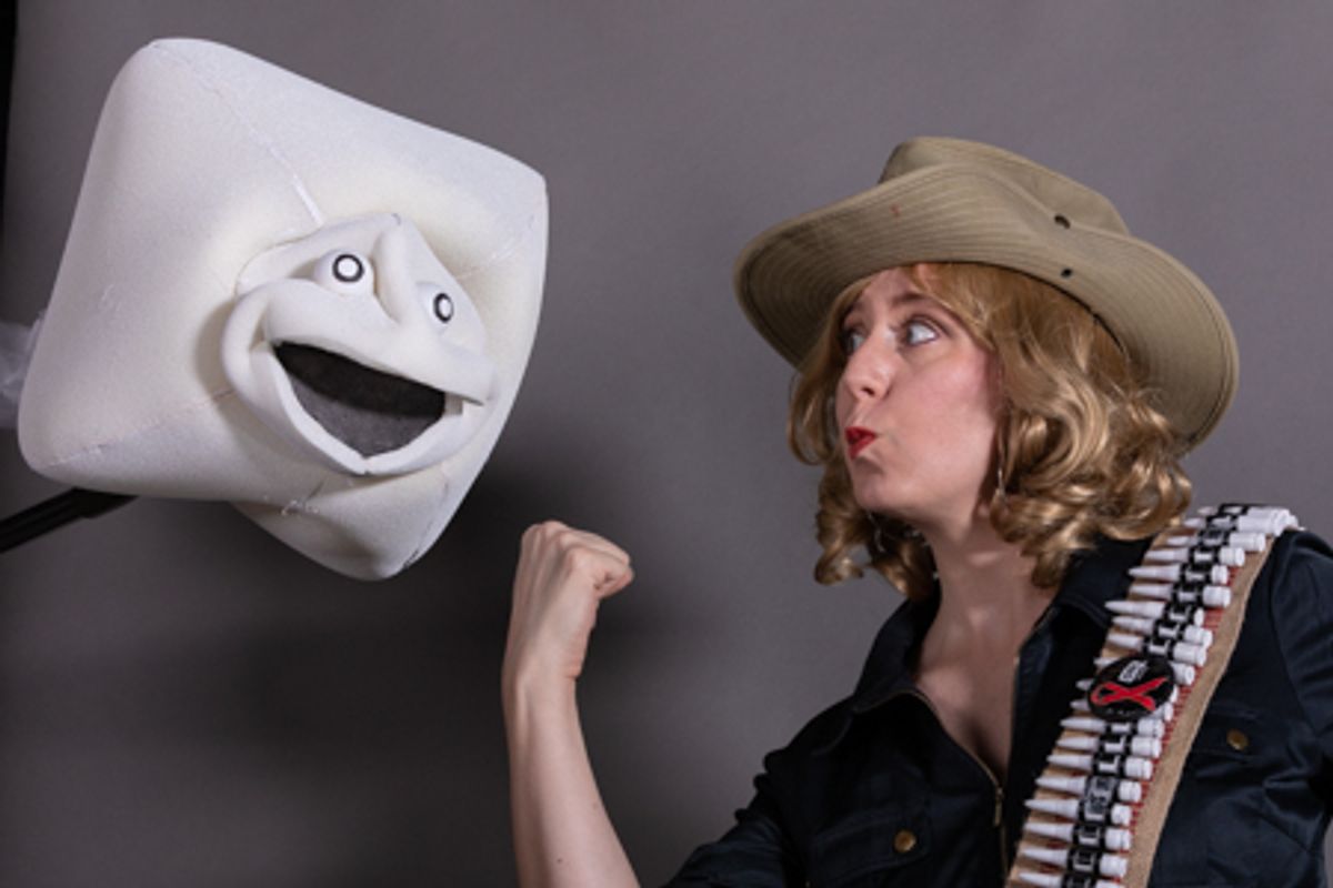 Mistress of Contraception takes on sperm!  Photo Credit: Andrea Jones