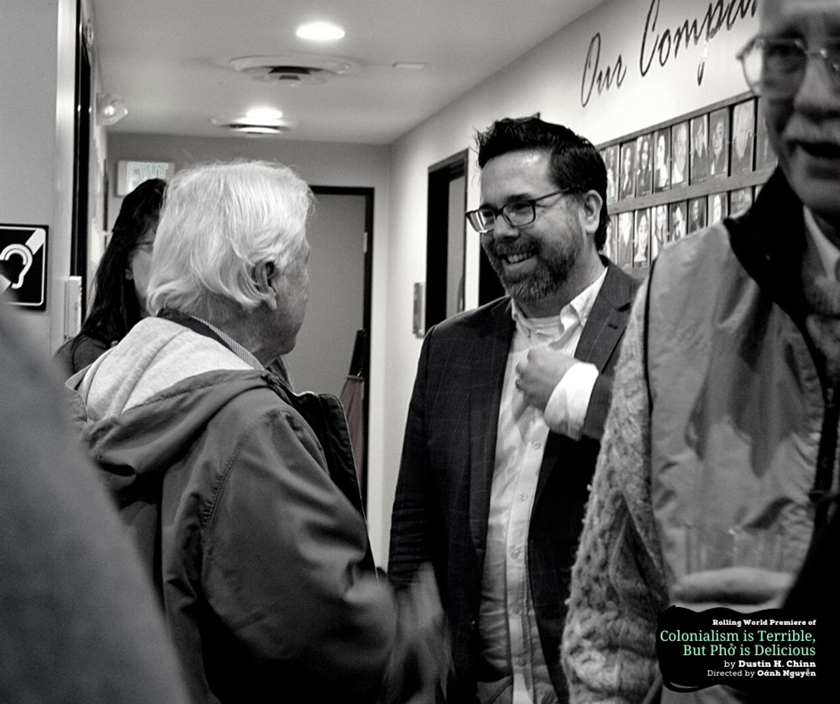 Design Preview Party for the rolling world premiere of "Colonialism is Terrible But Phở is Delicious" at Chance Theater. Photo by Daniel Meyers.
