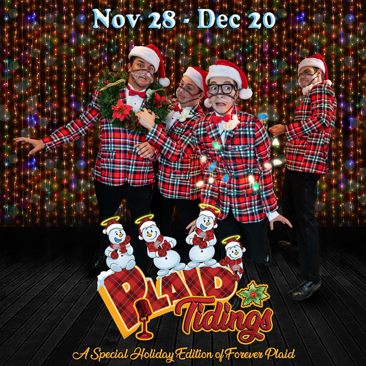 Jinx (David Coalter), Frankie (Chris deJongh), Smudge (Nate Elliott), and Sparky (Joey Herr) fill up audiences with Holiday Spirit with humor and perfectly harmonious songs of the season! Jinx (David Coalter), Frankie (Chris deJongh), Smudge (Nate Elliott), and Sparky (Joey Herr) fill up audiences with Holiday Spirit with humor and perfectly harmonious songs of the season!