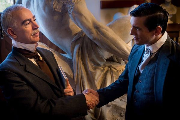 A meeting of one mind: Older Housman (Philip Goodwin) greets his younger self (André Martin).
PHOTO COURTESY OF BRET BROOKSHIRE 1