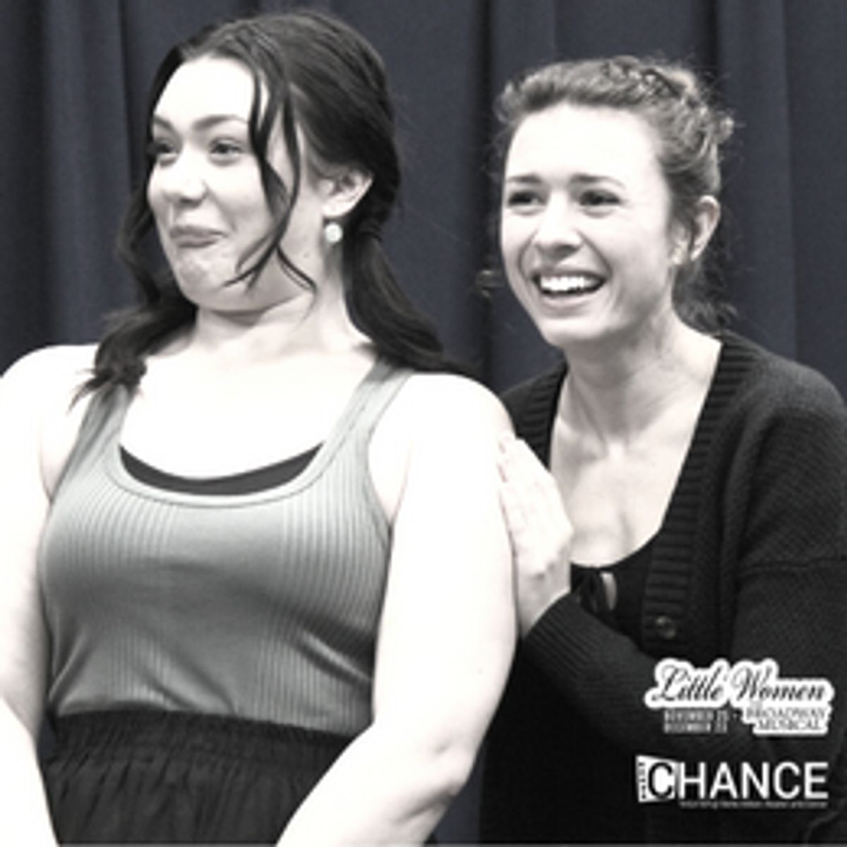 Sarah Pierce and Emily Abeles  in rehearsal for "Little Women - The Broadway Musical" running November 25 - December 23, 2022 at the Chance Theater Bette Aitken theater arts Center, Anaheim, CA.