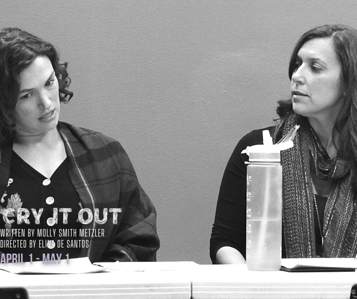 Amanda Zarr and Aubrey Saverino during the first read through for "Cry It Out". "Cry it Out" runs at Chance Theater at Bette Aitken theater arts Center in Anaheim, CA April 1 - May 1, 2022. Amanda Zarr and Aubrey Saverino during the first read through for "Cry It Out". "Cry it Out" runs at Chance Theater at Bette Aitken theater arts Center in Anaheim, CA April 1 - May 1, 2022.