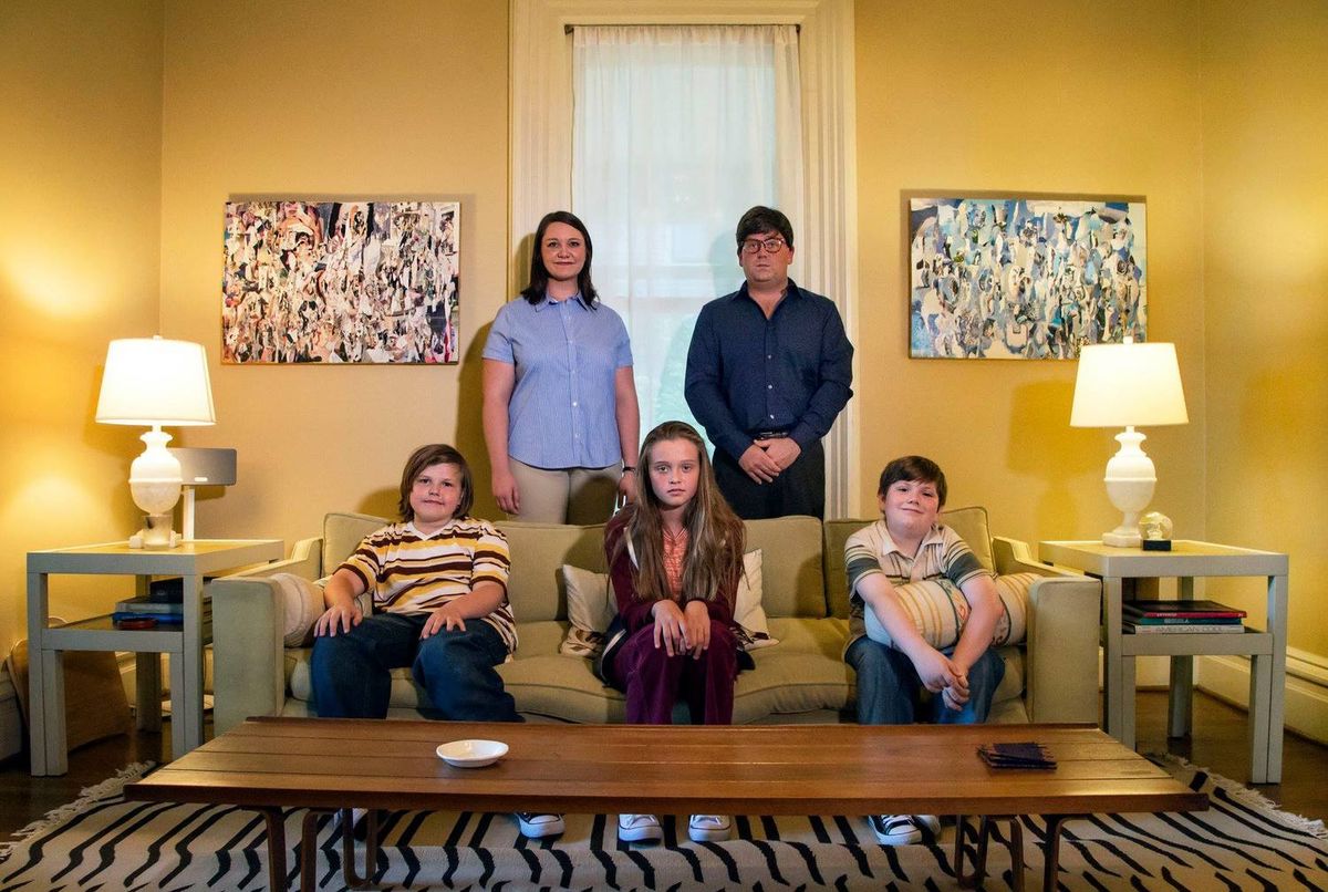 Promo photo for Fun Home at Circle Theatre - Helen, Bruce, Christian, Alison, and John Bechdel