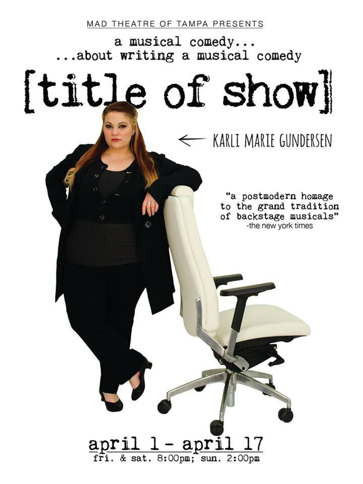 Karli Marie Gundersen from mad Theatre of Tampa's [title of show]