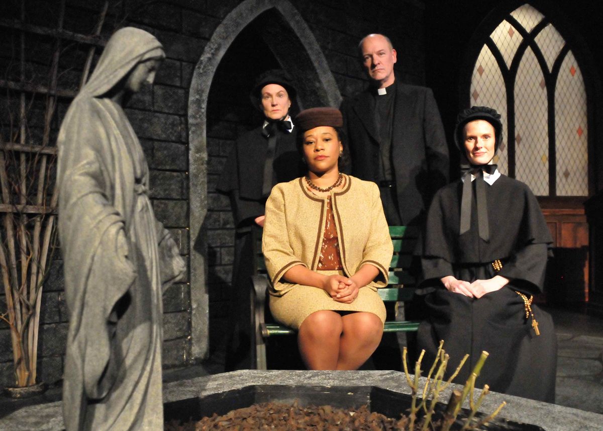 The cast of Doubt: A Parable at Lakewood Theatre Company. Pictured: (LtoR) Ariel Puls, Victoria Alvarez-Chacon, Todd Hermanson, and Diane Kondrat. The cast of Doubt: A Parable at Lakewood Theatre Company. Pictured: (LtoR) Ariel Puls, Victoria Alvarez-Chacon, Todd Hermanson, and Diane Kondrat.