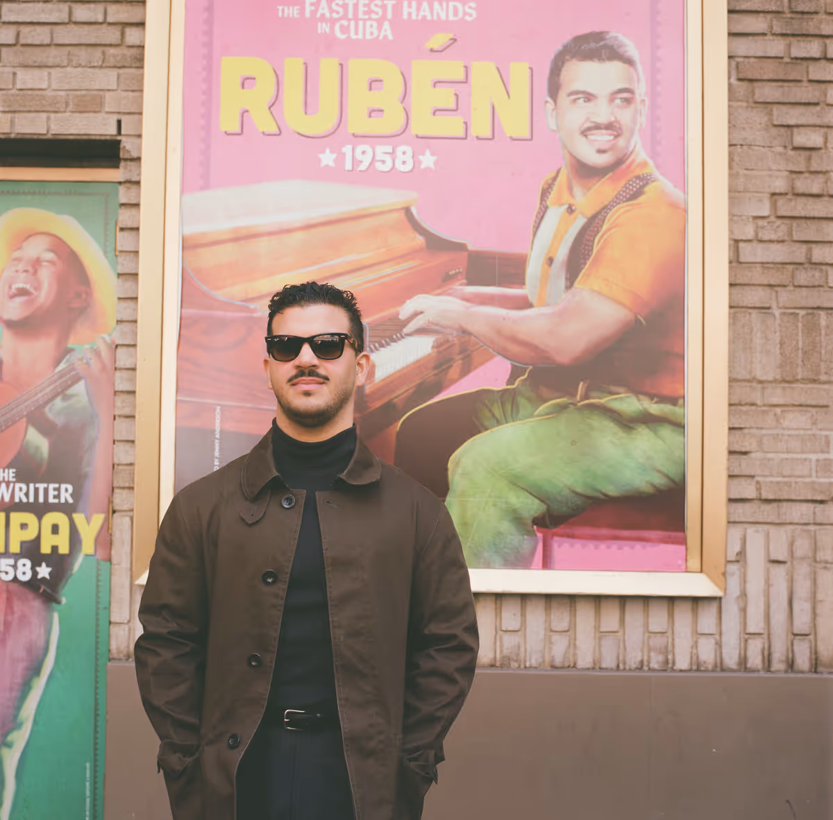 Jes s Pupo, who portrays Young Rub n in Broadway?s Buena Vista Social Club, outside the Gerald Schoenfeld Theatre in New York City. October 2026. Photo by Anyelo Troya.