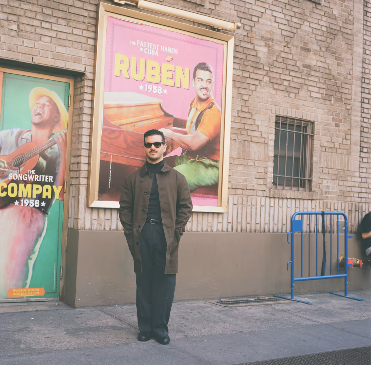 Jes s Pupo, who portrays Young Rub n in Broadway?s Buena Vista Social Club, outside the Gerald Schoenfeld Theatre in New York City. October 2026. Photo by Anyelo Troya.