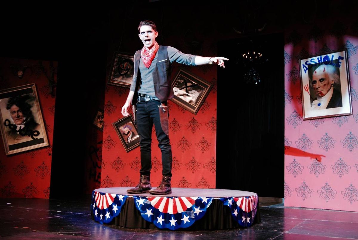 Bobby Johnston as Andrew Jackson in the 2015 Outre Theatre Company Production of "Bloody Bloody Andrew Jackson" Directed by Skye Whitcomb. http://on.fb.me/1A8zPa5
Photo by Shannon Ouellette. #OutreBBAJ Bobby Johnston as Andrew Jackson in the 2015 Outre Theatre Company Production of "Bloody Bloody Andrew Jackson" Directed by Skye Whitcomb. http://on.fb.me/1A8zPa5
Photo by Shannon Ouellette. #OutreBBAJ