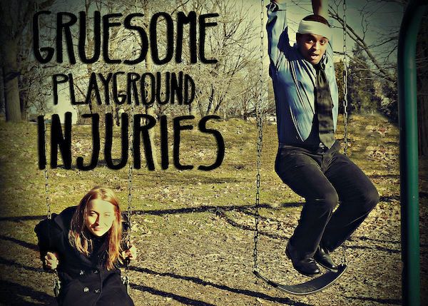 Kelsey Hopkins as Kayleen and Kevin Tate as Doug in Warehouse Theatre's 'Gruesome Playground injuries'.  Photo by Kristofer Green 1