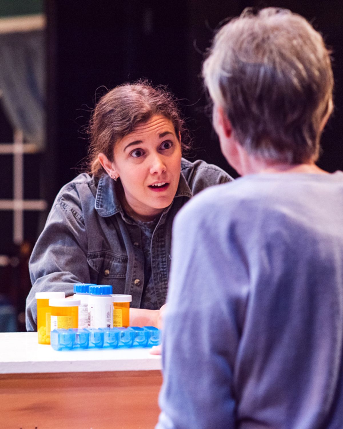 'night, Mother by Marsha Norman at Spotlighters Theatre, directed by Suzanne Beal.
Valerie Lash as Thelma (Mama) and Erin Klarner as Jesse
Set Design/Scenic Art at Alan Zemla
Costumes by Rachel Smith
Properties by Melissa Banister
Lighting by Fuzz Roark
Stage Managed by Thom Buckley