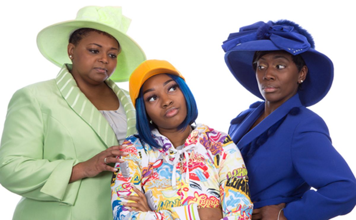 From left: Norquina "Q" Rieves, Ashley Jones, and Crystal Lassiter in Theatre Tuscaloosa's upcoming production of "Crowns," running Feb. 15-24 in the Bean-Brown Theatre. Photo by P. Solorzano.