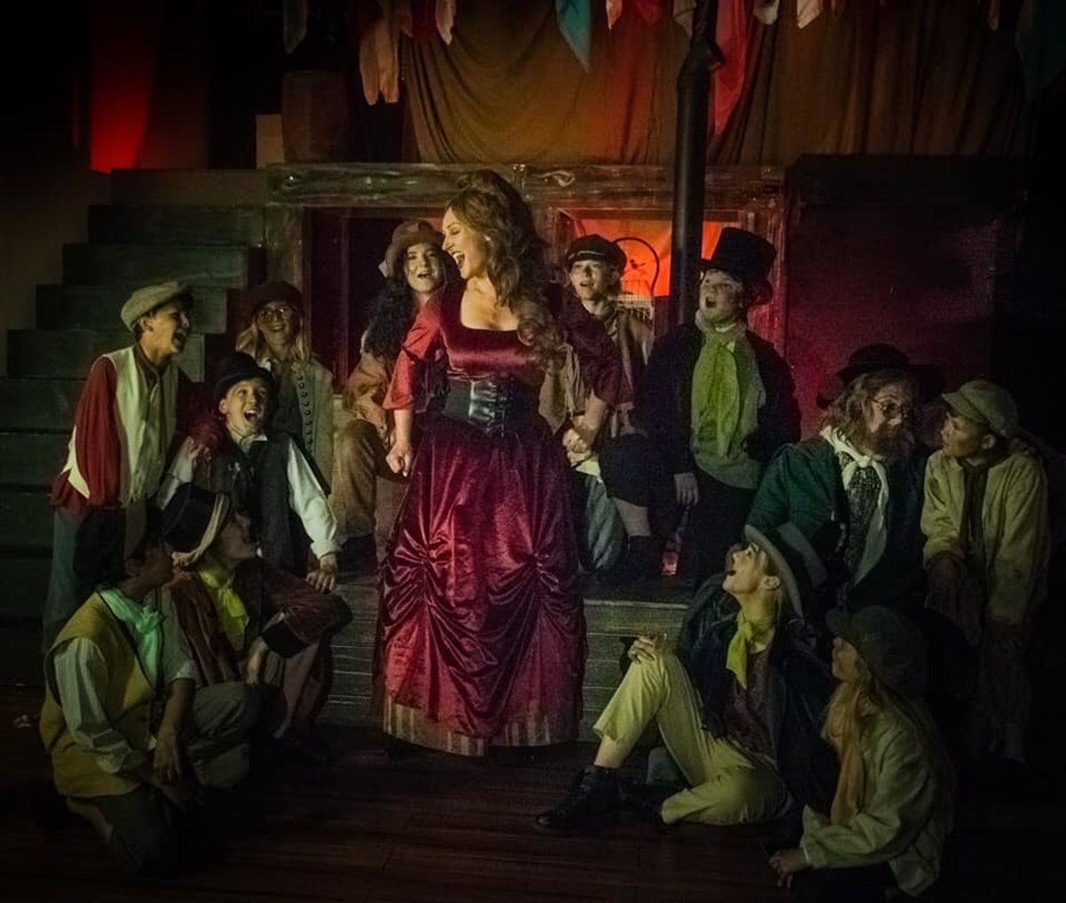 Stacy Huntington (Nancy) and some of the company of Oliver!