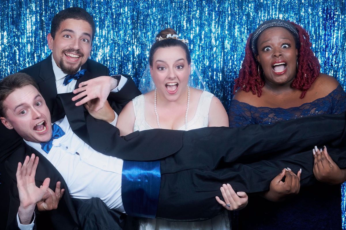 The Wedding Party: Best Man, Greg (David Villa); The Bride, Rebecca (Danielle Pennisi); and Co-Maid of Honor, Annie (Melyssa Searcy) give a lift to the Groom, Brian (Joshua Switala).
Photo credit: Chris Hietikko Photography – www.chrishietikkophotography.com
The Wedding Party: Best Man, Greg (David Villa); The Bride, Rebecca (Danielle Pennisi); and Co-Maid of Honor, Annie (Melyssa Searcy) give a lift to the Groom, Brian (Joshua Switala).
Photo credit: Chris Hietikko Photography – www.chrishietikkophotography.com