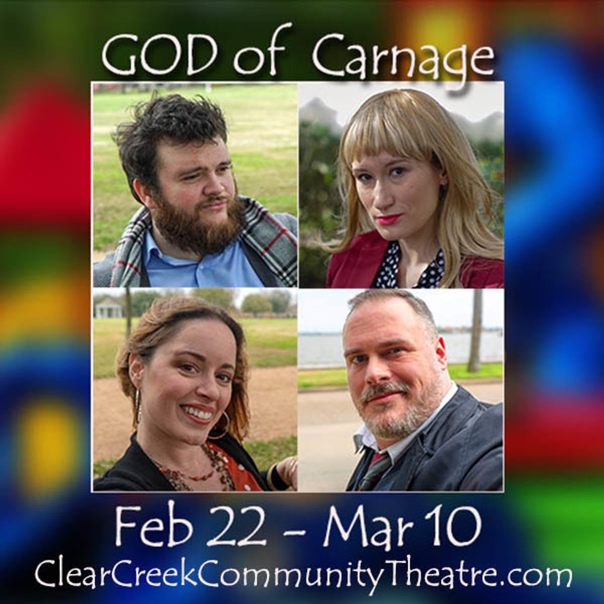Cast left to right:  Robert Meek, Heather Hughes, Roxann Hales, Luke Hales.  Photo credit: Thomas Meek