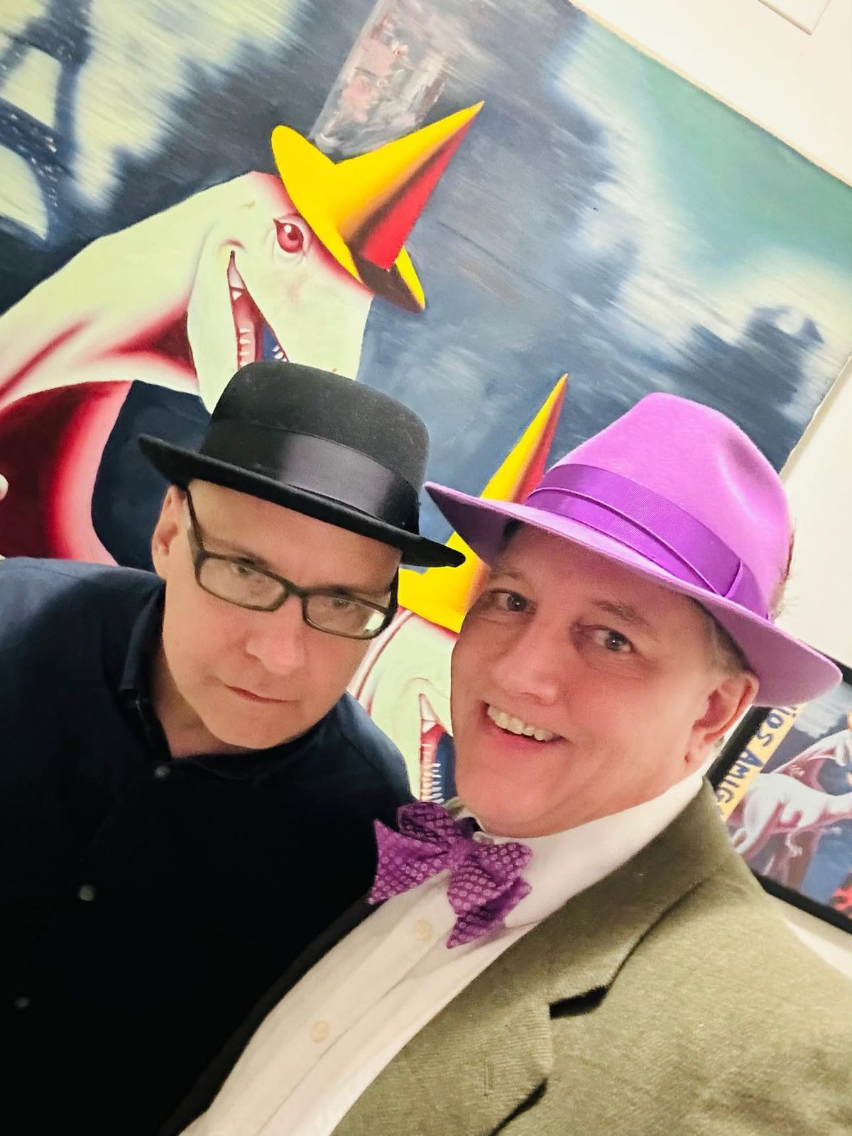 John S. Hall (King Missle) & Robert C. Ford @ Kostabi World (NYC) on Oct 14, 2023