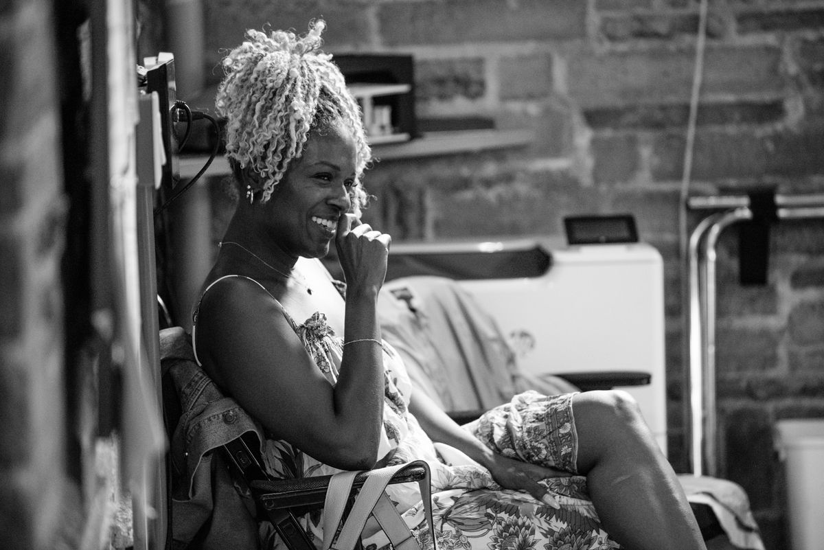 Deborah Joy Winans in rehearsal for Angry, Raucous, and Shamelessly Gorgeous at Geffen Playhouse. Photo by Isaak Berliner.
