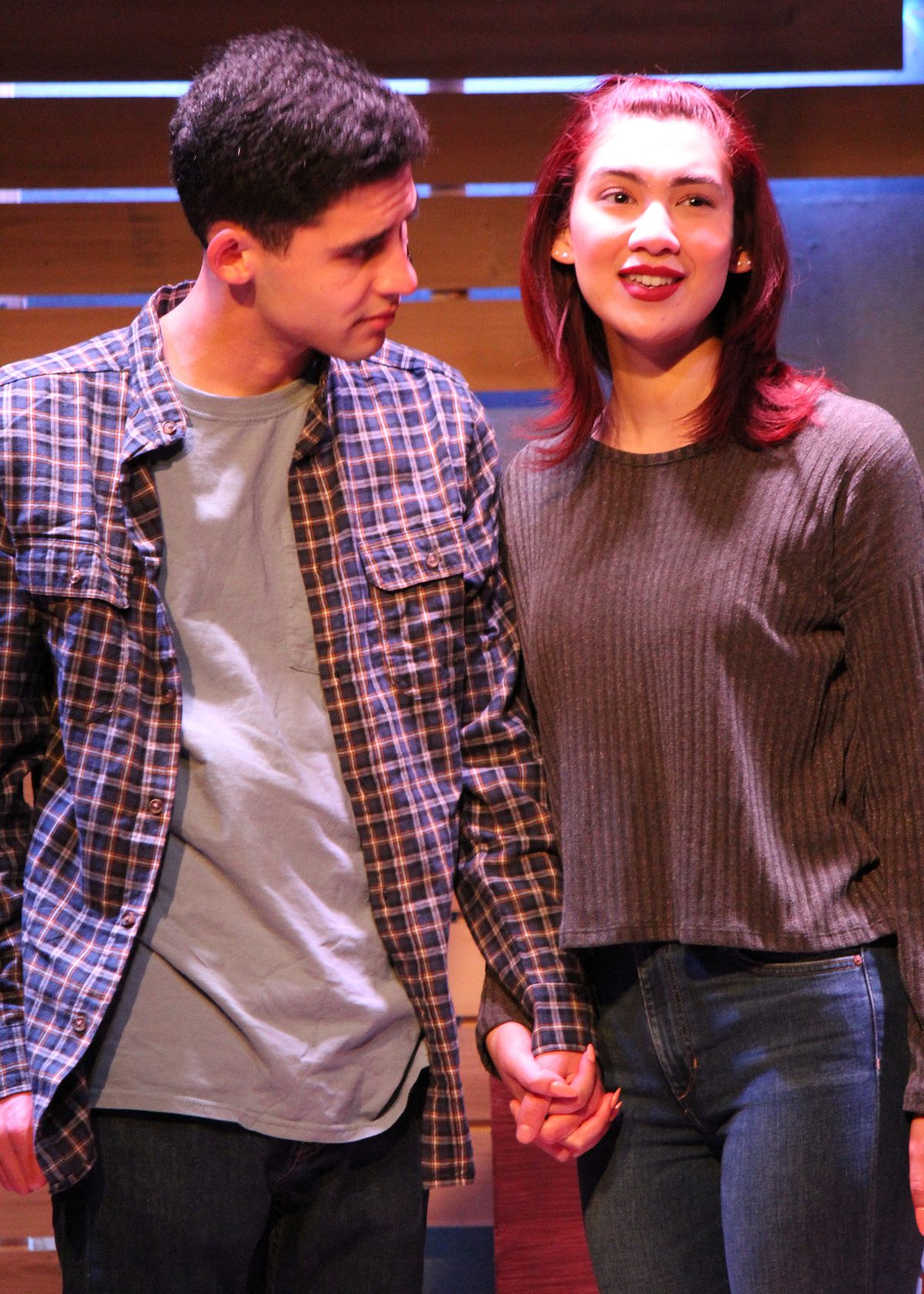 Jared Machado and Angie Chavez in "Next to Normal," the Pulitzer Prize-winning musical by Tom Kitt and Brian Yorkey. Directed by Matthew McCray, with music direction by Stephen Hulsey, this brave and groundbreaking musical plays January 28 - February 27, 2022 at the Bette Aitken theater arts Center. Photo by Camryn Long. 