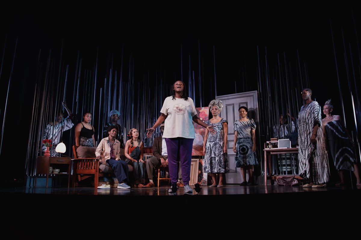 The cast of The Huntington?s production of Mfoniso Udofia?s The Grove, directed by Awoye Timpo; photo by Marc J. Franklin. Running February 7 ? March 9, 2025 at the Calderwood Pavilion at the BCA (527 The cast of The Huntington?s production of Mfoniso Udofia?s The Grove, directed by Awoye Timpo; photo by Marc J. Franklin. Running February 7 ? March 9, 2025 at the Calderwood Pavilion at the BCA (527
