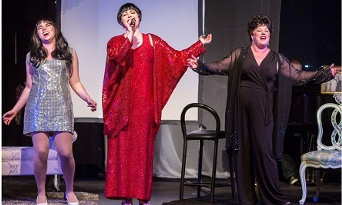 Photo by Kinderpics showing three Liza's singing But The World Goes Round; Hannah Lauren Wilson, Emily Sahler and Jillian Snow Harris Photo by Kinderpics showing three Liza's singing But The World Goes Round; Hannah Lauren Wilson, Emily Sahler and Jillian Snow Harris