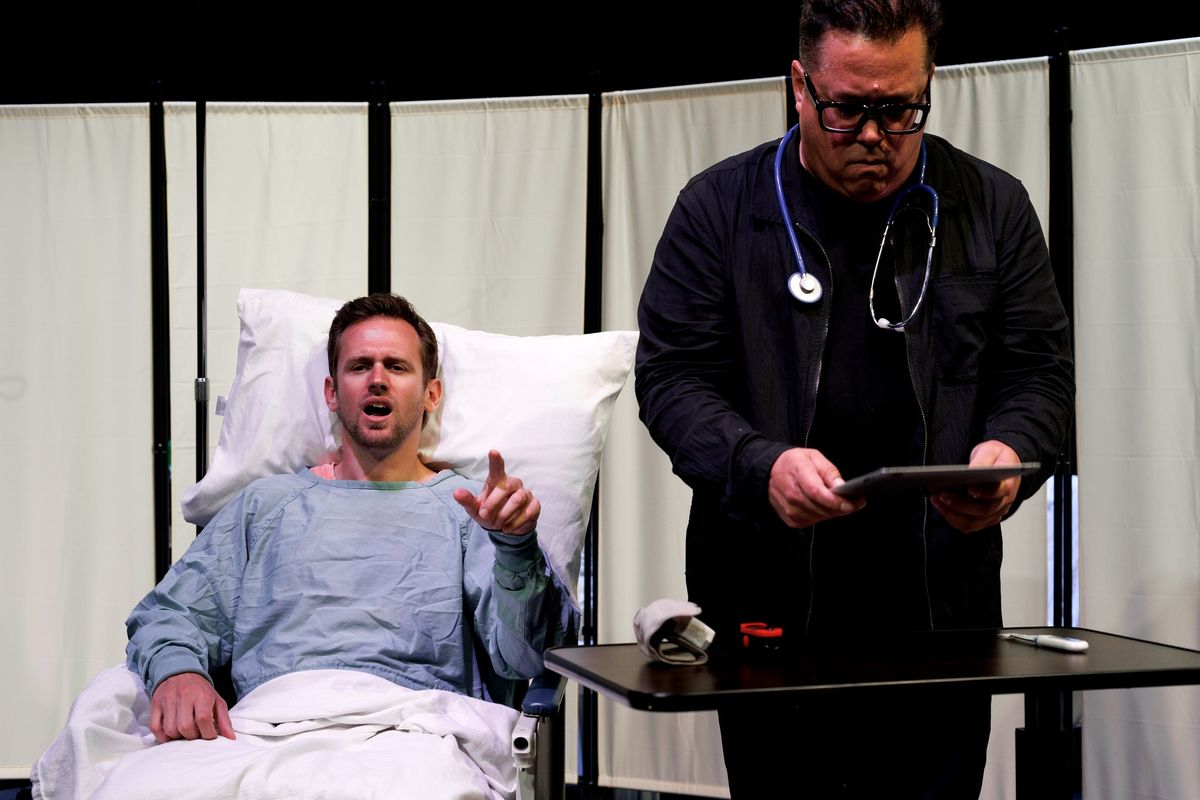 Rehearsal photos from Vantage Theatre''s BEST LAID PLANS by Robert Salerno. In photo: Blake Stadnik (Lucas) and Richard Trujillo (Beethoven). Photo by Steve Murdock Rehearsal photos from Vantage Theatre''s BEST LAID PLANS by Robert Salerno. In photo: Blake Stadnik (Lucas) and Richard Trujillo (Beethoven). Photo by Steve Murdock