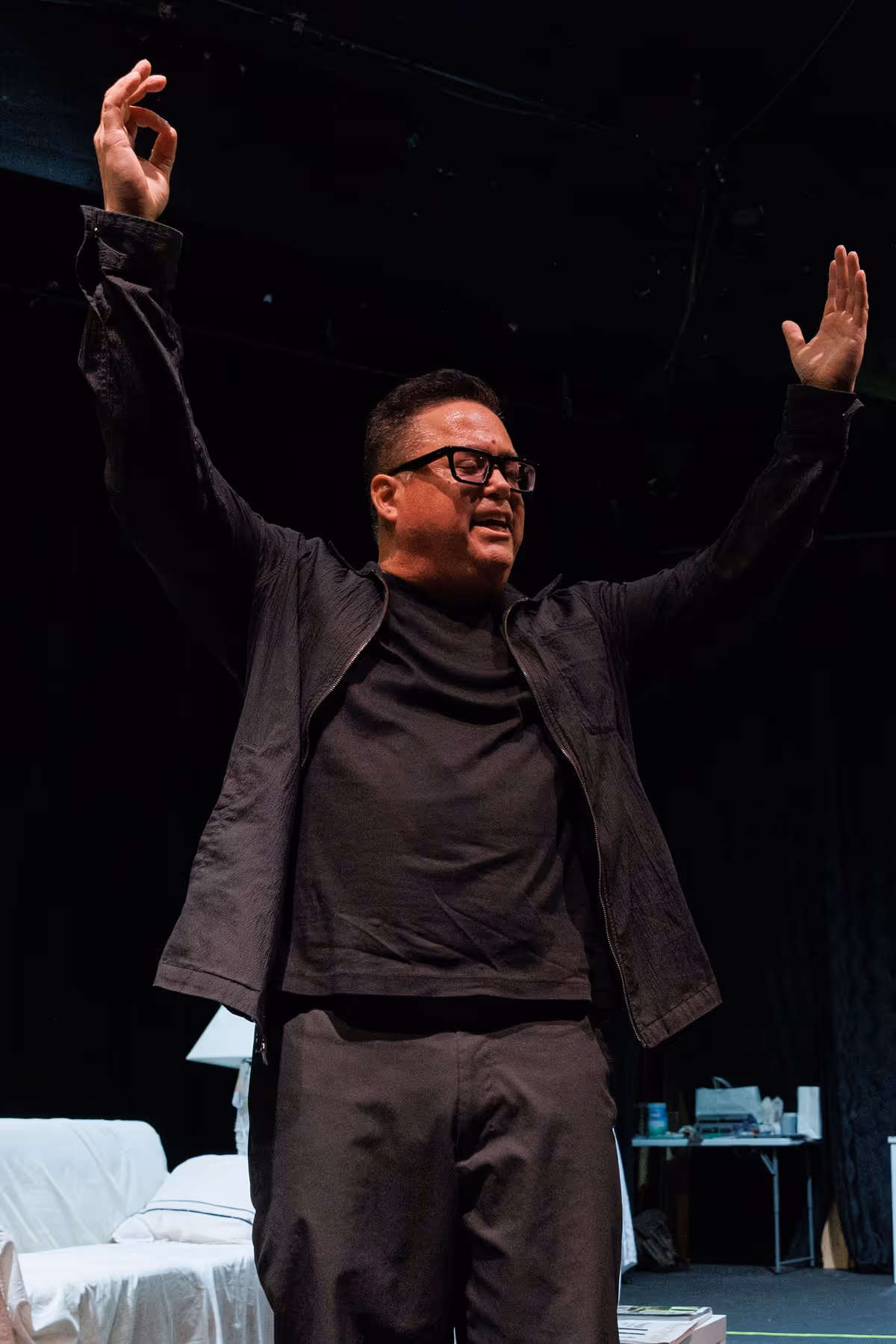 Rehearsal photos from Vantage Theatre''s BEST LAID PLANS by Robert Salerno. In photo: Richard Trujillo (Beethoven). Photo by Steve Murdock Rehearsal photos from Vantage Theatre''s BEST LAID PLANS by Robert Salerno. In photo: Richard Trujillo (Beethoven). Photo by Steve Murdock