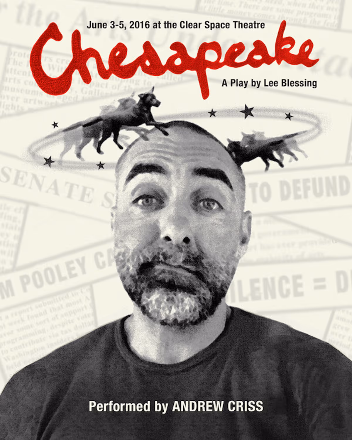 Show Poster, CHESAPEAKE at Clear Space Theatre, June 3-5, 2016