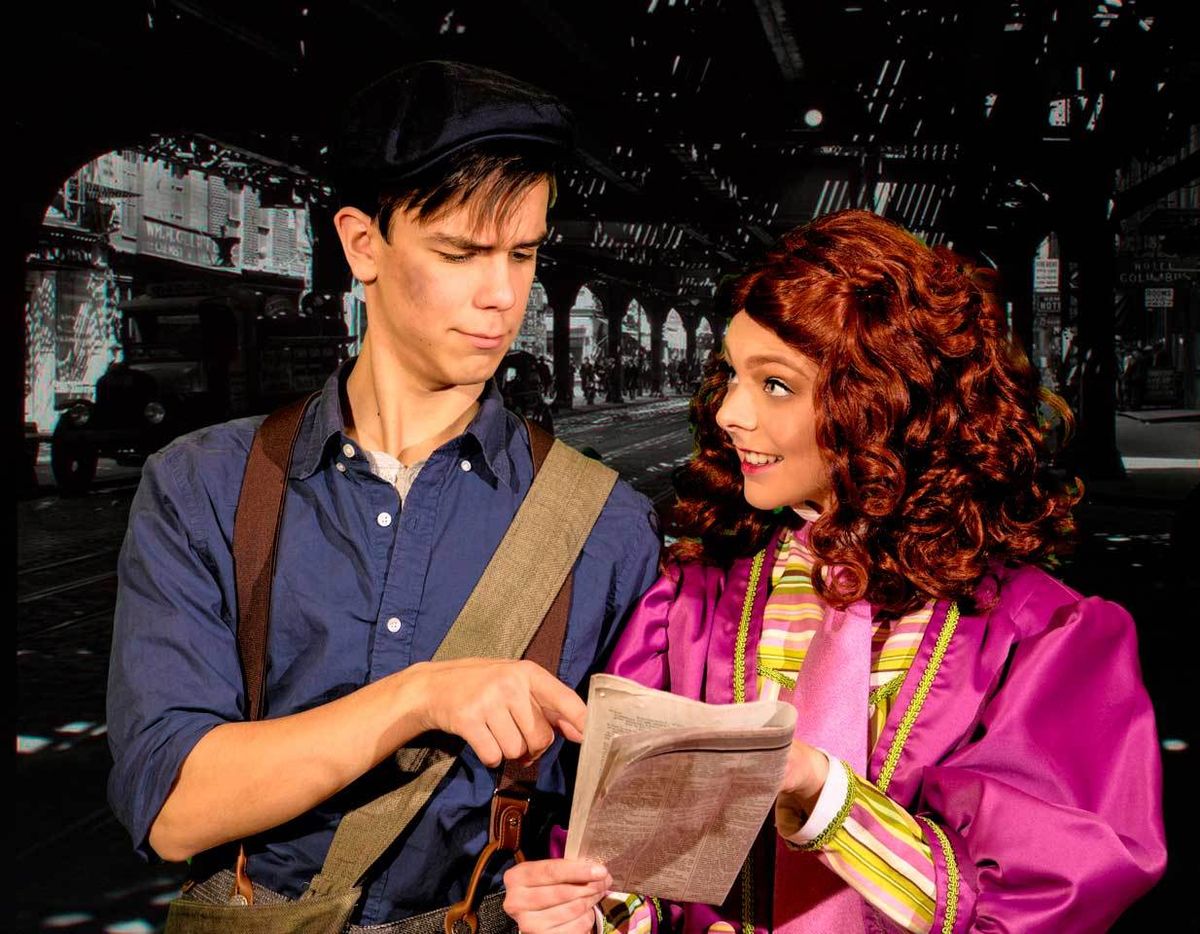 Looking to "Seize the Day" in ShowKids Invitational Theatre's inspirational production of Newsies are Jonah Lione, 17, of Clinton and Allisa Conover, 16, of East Amwell Twp. SKIT presents six performances, January 19-27 at Voorhees High School in Glen Gardner, NJ. Tickets on sale now at www.showkids.org. (Photo credit: DABOUR Photography) Looking to "Seize the Day" in ShowKids Invitational Theatre's inspirational production of Newsies are Jonah Lione, 17, of Clinton and Allisa Conover, 16, of East Amwell Twp. SKIT presents six performances, January 19-27 at Voorhees High School in Glen Gardner, NJ. Tickets on sale now at www.showkids.org. (Photo credit: DABOUR Photography)
