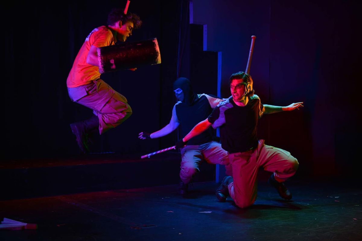 Pikachu (Jay Cobian) and Commander Shepard (John Rearick) face off for the title of player one! In The Video Games (by: Jared Tyrel Pixler and David Evan Stolworthy) now playing off-Broadway. Tickets and info at thevideogamesplay.com