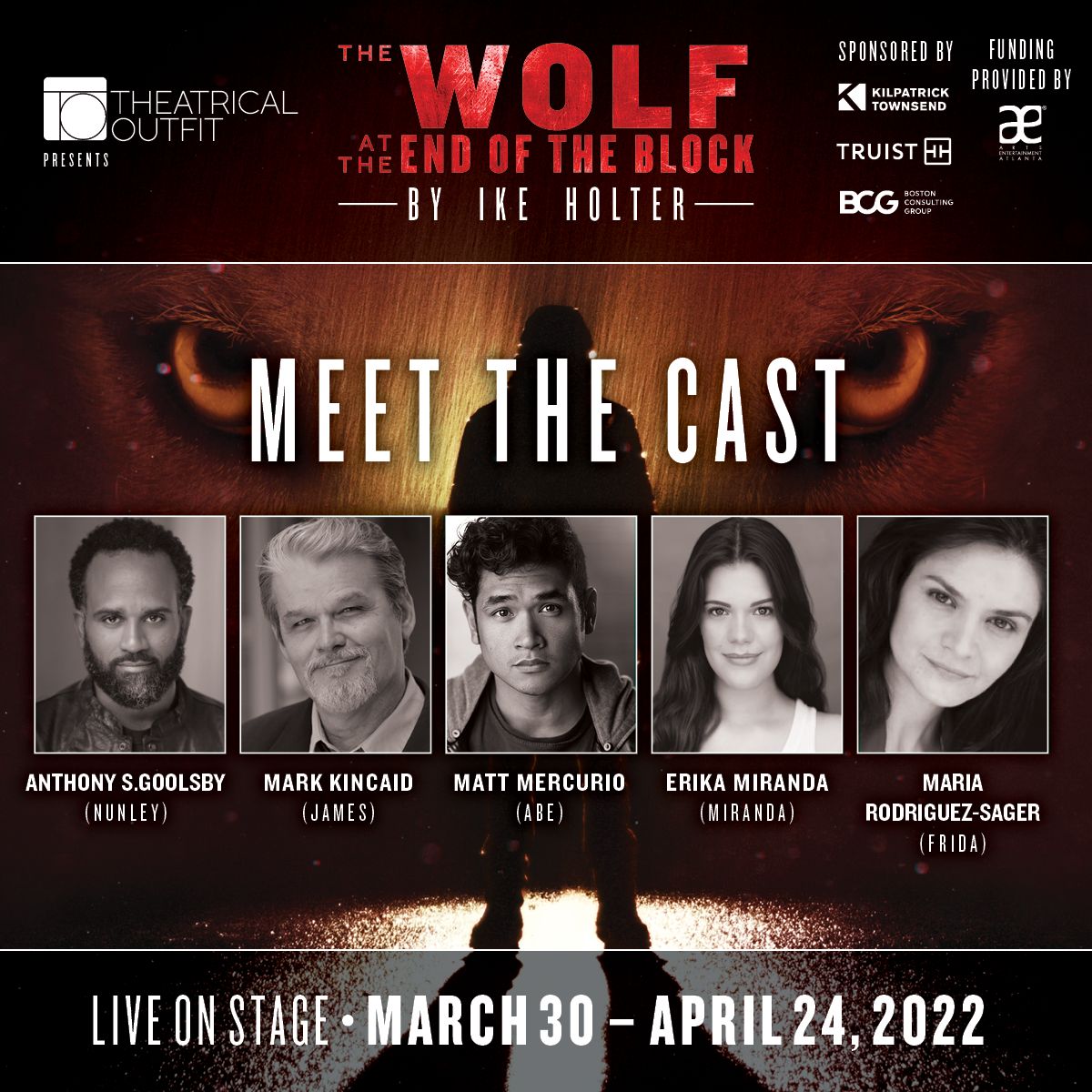 The Wolf at the End of the Block cast at Theatrical Outfit The Wolf at the End of the Block cast at Theatrical Outfit