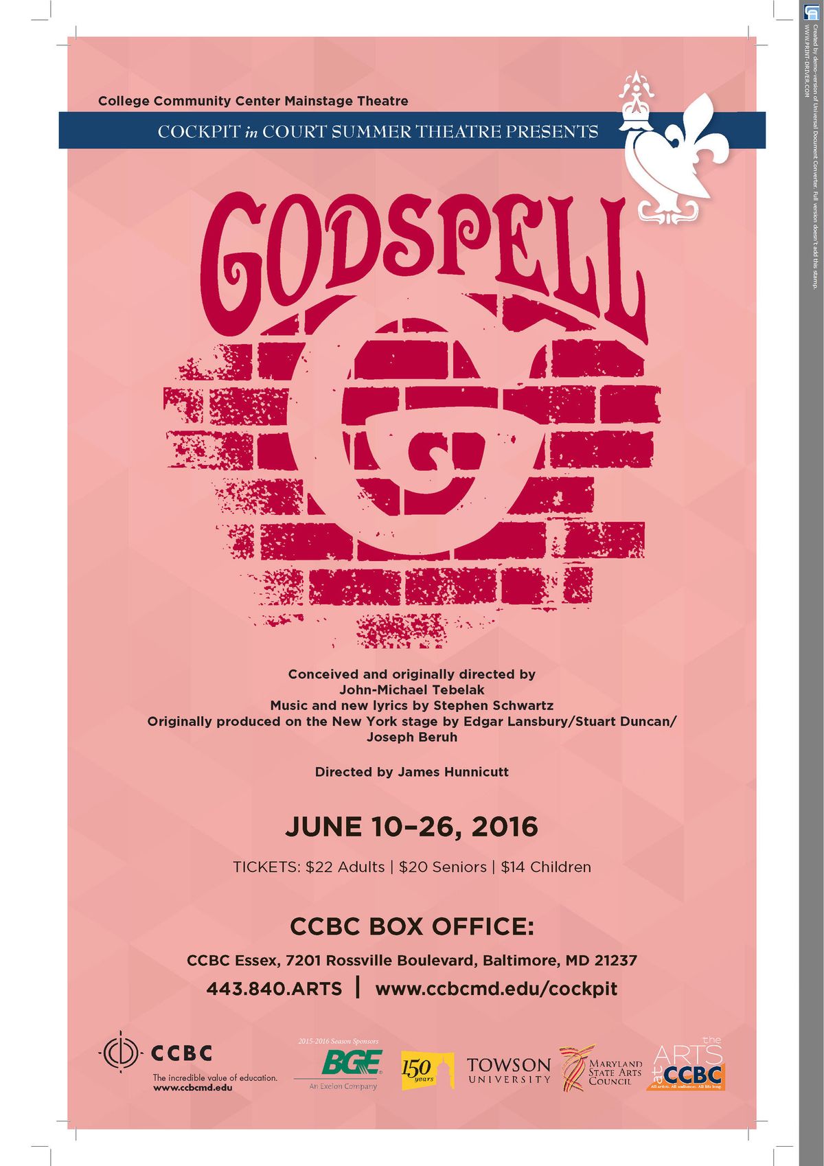 Godspell Poster Godspell Poster