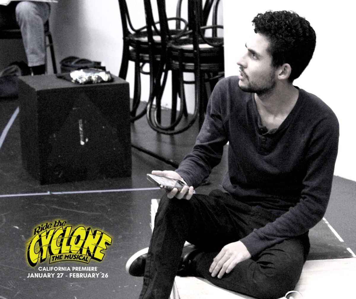 Jared Machado as Mischa Bachinski in rehearsal for the California premiere of "Ride the Cyclone" at Chance Theater in Anaheim, CA. Book, music, and lyrics by Jacob Richmond & Brooke Maxwell, directed by Jocelyn A. Brown, music direction by Lex Leigh, and choreographed by Miguel Cardenas. Playing January 27 - February 26, 2023 at Bette Aitken theater arts Center on the Cripe Stage.