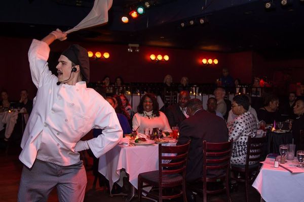 Mikayla Petrilla (Olga) and Adam Murphy (Dante) in TRUFFLES: Mystery at Swing 46, NYC. 5