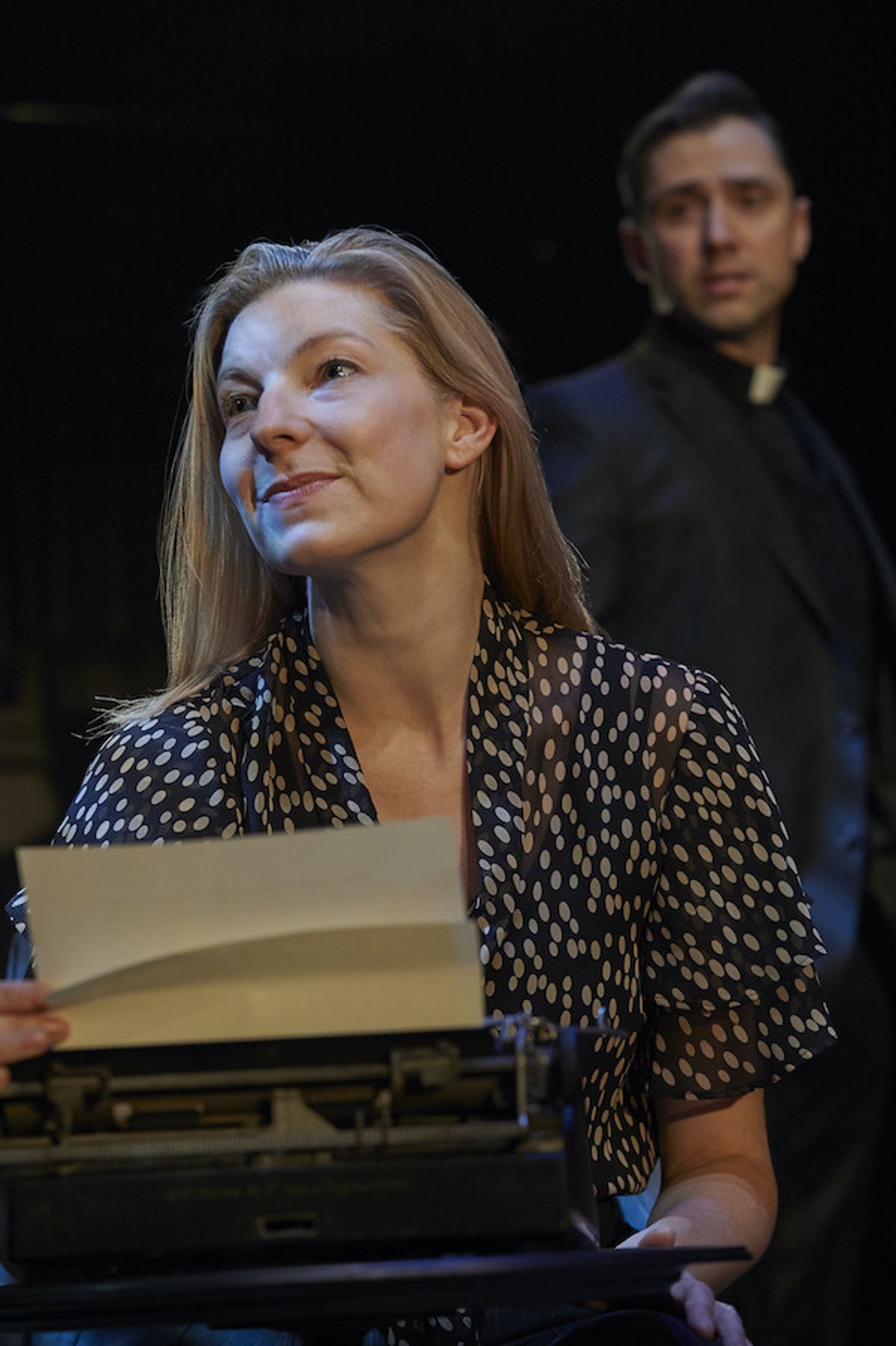 Photo of Maev Beaty and Cyrus Lane in The De Chardin Project. Photo by Michael Cooper.