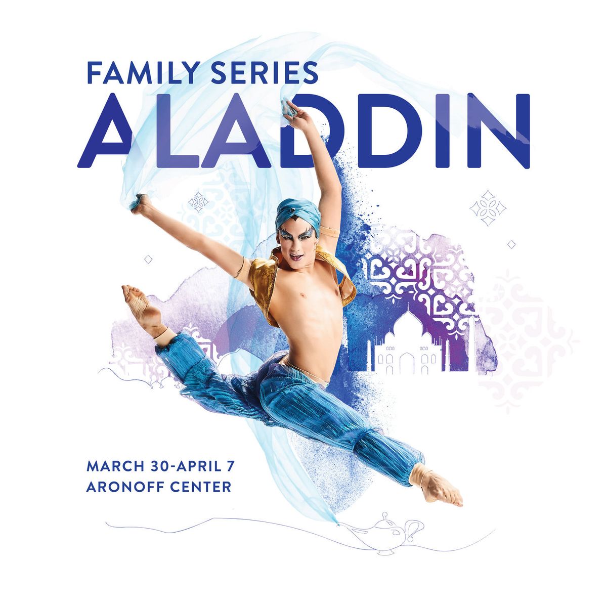 An endearing classic for kids of all ages.

Leap aboard the magic carpet for fun and adventure as Cincinnati Ballet presents the mystical tale of Aladdin, a poor young boy who strives to win the love of a beautiful princess while spoiling the plans of an evil magician. Filled with comedy, romance, and including narration for even the youngest in the audience, Aladdin is a magical ride for the whole family featuring Cincinnati Ballet Second Company.