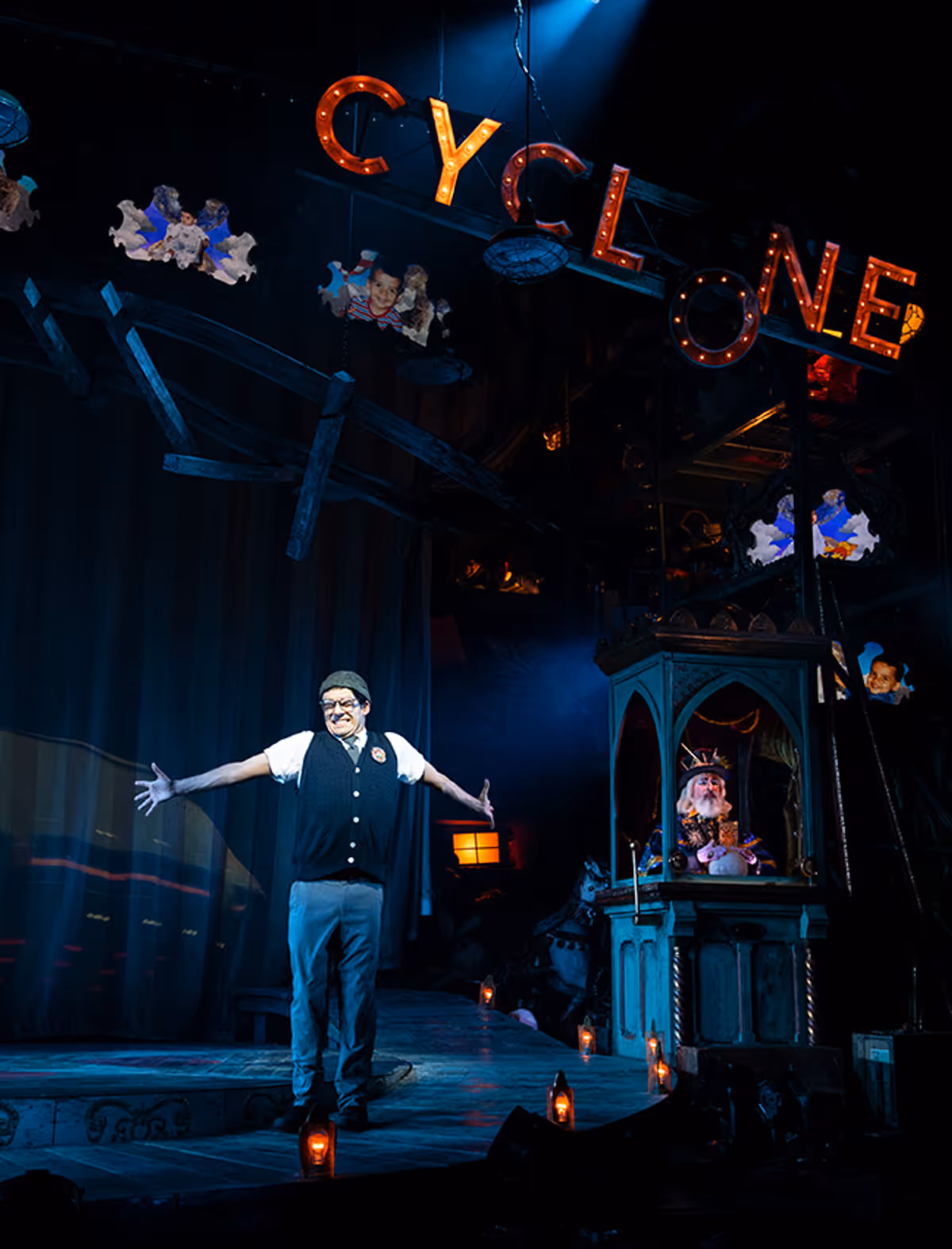 (l to r) Matthew Boyd Snyder (Ricky Potts) and Marc Geller (The Amazing Karnak) in Ride the Cyclone running January 13 through February 19 at Arena Stage at the Mead Center for American Theater. Photo by Margot Schulman. (l to r) Matthew Boyd Snyder (Ricky Potts) and Marc Geller (The Amazing Karnak) in Ride the Cyclone running January 13 through February 19 at Arena Stage at the Mead Center for American Theater. Photo by Margot Schulman.