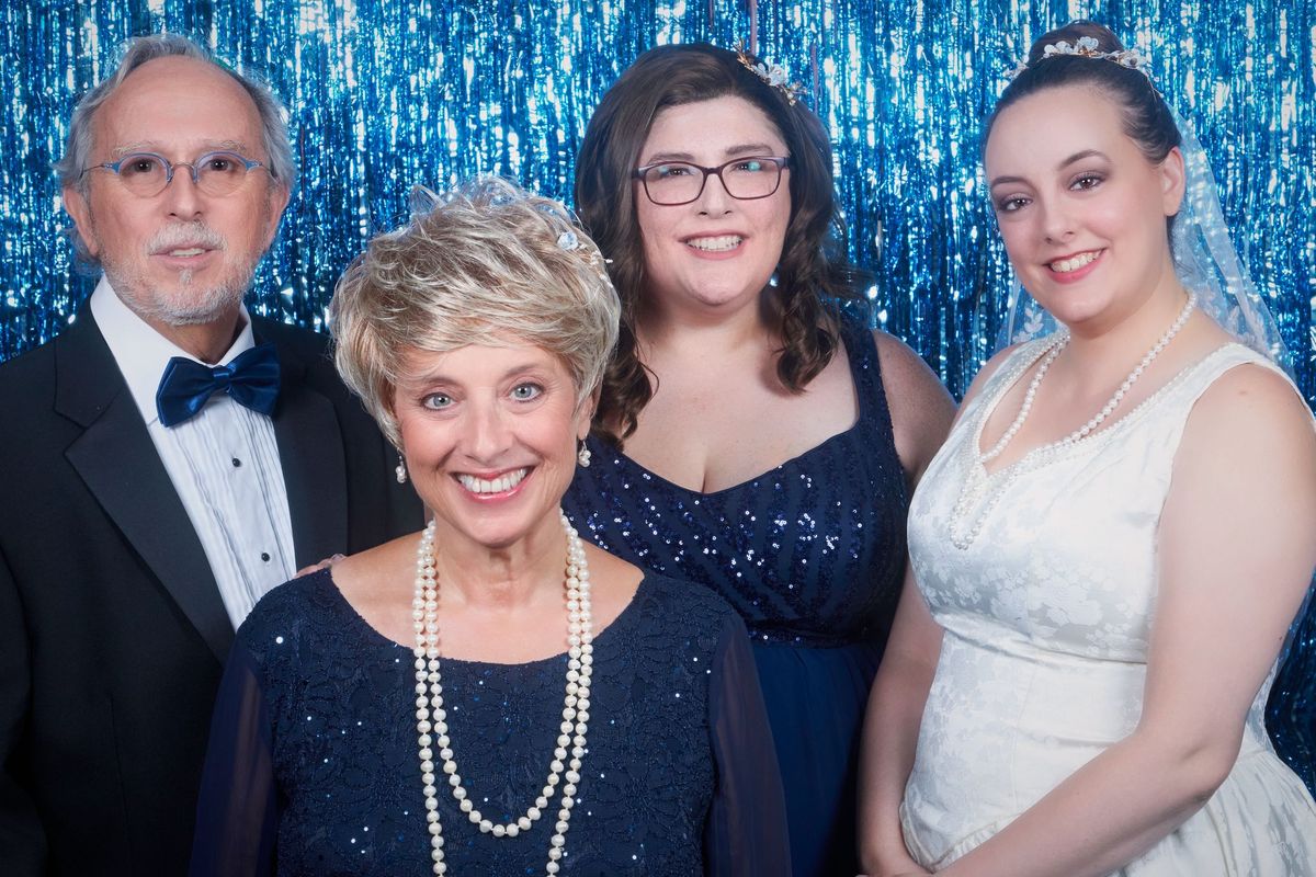 The Steinberg Family: Father of the Bride, Murray (Robert Russell); Mother of the Bride, Judy (Melissa Broder); Sister of the Bride and Co-Maid of Honor, Jenny (Evan Charpentier); and the Bride, Rebecca (Danielle Pennisi).
Photo credit: Chris Hietikko Photography – www.chrishietikkophotography.com
The Steinberg Family: Father of the Bride, Murray (Robert Russell); Mother of the Bride, Judy (Melissa Broder); Sister of the Bride and Co-Maid of Honor, Jenny (Evan Charpentier); and the Bride, Rebecca (Danielle Pennisi).
Photo credit: Chris Hietikko Photography – www.chrishietikkophotography.com