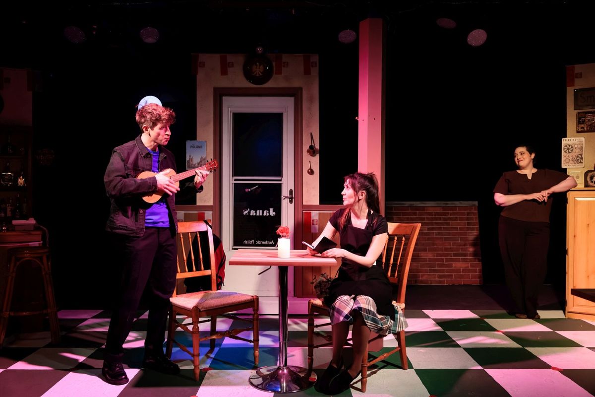 Michael Alan Herman, Josie Eli Herman and Natalie Rose Sevick in The Last Wide Open by Audrey Cefaly, directed by Diane Hill at Theatre NOVA. Photograph by Sean Carter Photography. Michael Alan Herman, Josie Eli Herman and Natalie Rose Sevick in The Last Wide Open by Audrey Cefaly, directed by Diane Hill at Theatre NOVA. Photograph by Sean Carter Photography.