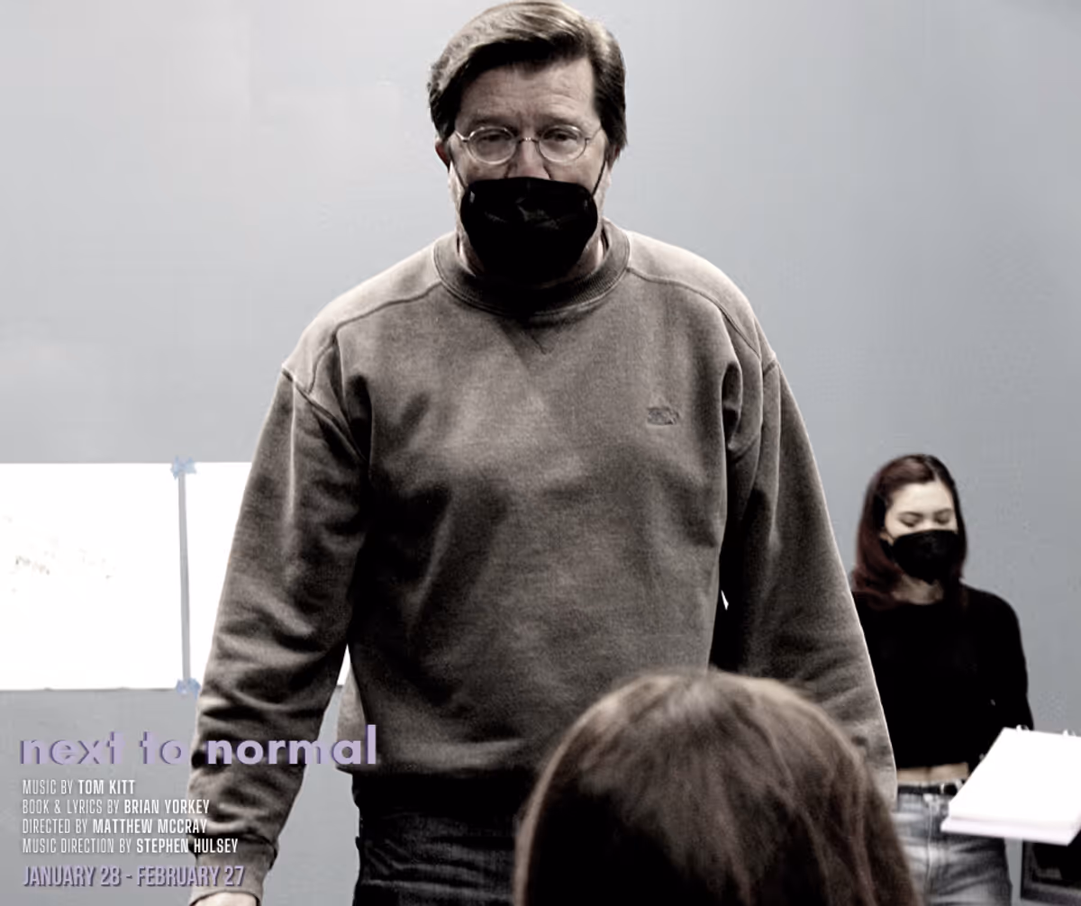 Ron Hastings in rehearsal for the Pulitzer prize-winning musical, "Next to Normal," which will be running January 28 - February 27, 2022 at Chance Theater in Anaheim, CA. Music by Tom Kitt; Book & Lyrics by Brian Yorkey; Directed by Matt McCray; Music Direction by Stephen Hulsey. Photos by Camryn and Casey Long. 