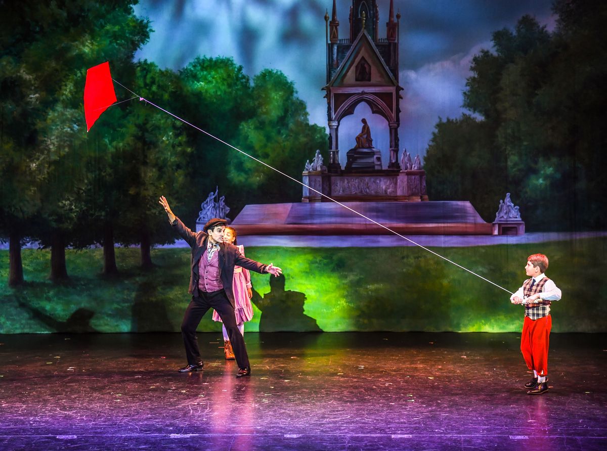 (Left to right) Adam Biner, Victoria Vasquez (behind), Nate Colton in Slow Burn Theater Company?s MARY POPPINS (Left to right) Adam Biner, Victoria Vasquez (behind), Nate Colton in Slow Burn Theater Company?s MARY POPPINS