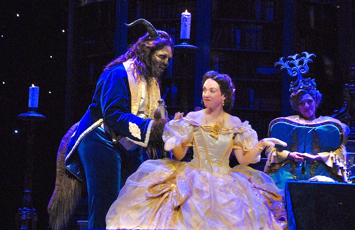 Ella Raymont (Belle) and Shafiq Hicks (Beast) in Beauty and the Beast Ella Raymont (Belle) and Shafiq Hicks (Beast) in Beauty and the Beast